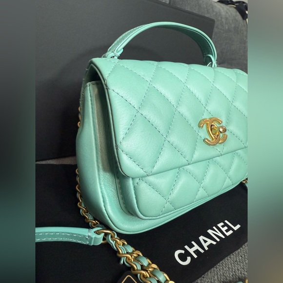 CHANEL CC flap bag pearly turquoise - Picture 5 of 10